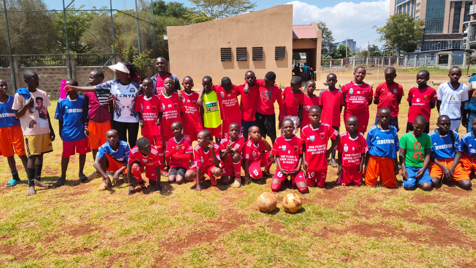 Team photo with coaches